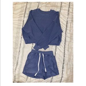 Aerie XS corded hoodie & shorts set